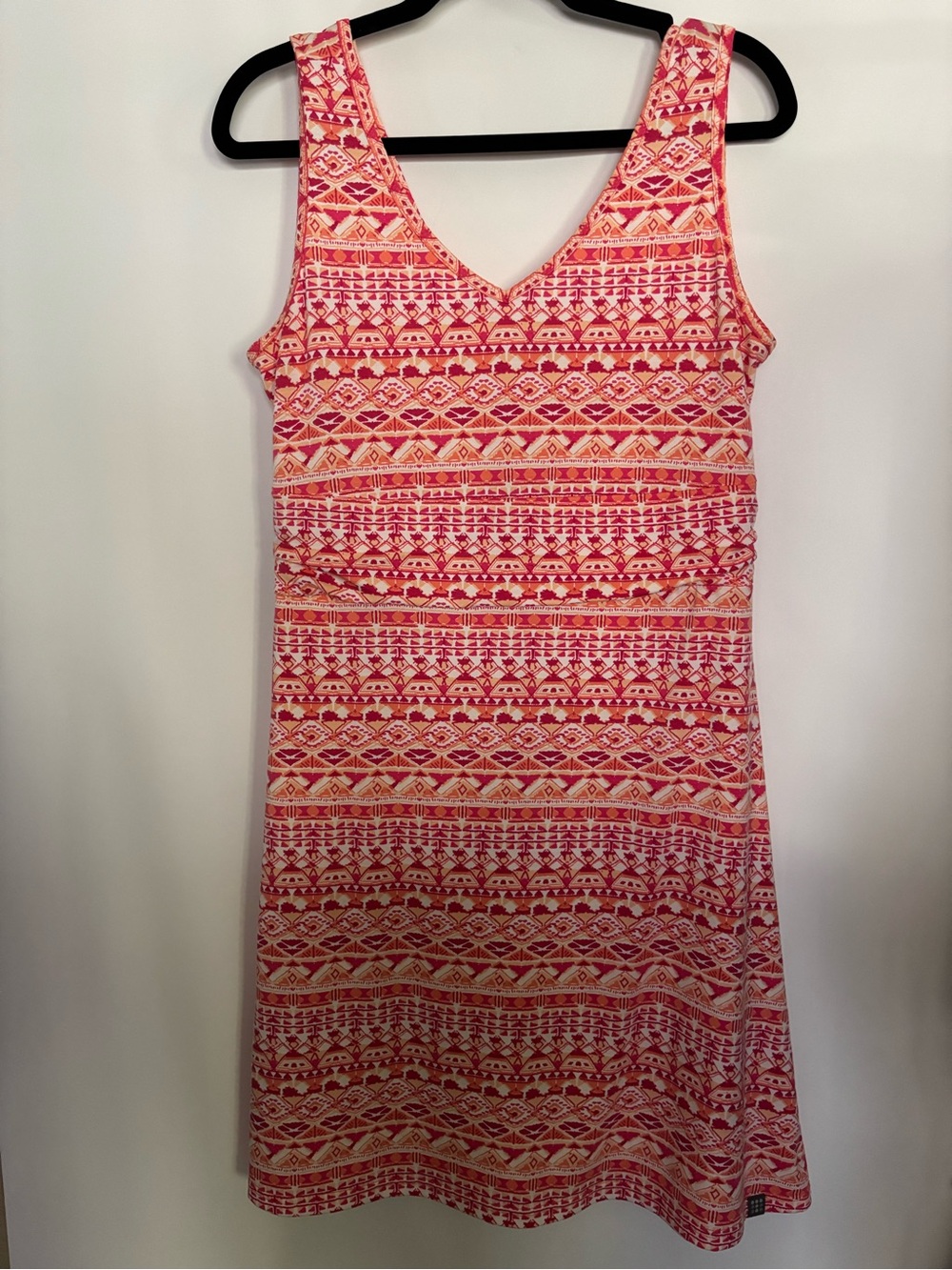 Title Nine Breeze Sleeveless V-Neck Dress Orange Print Size M